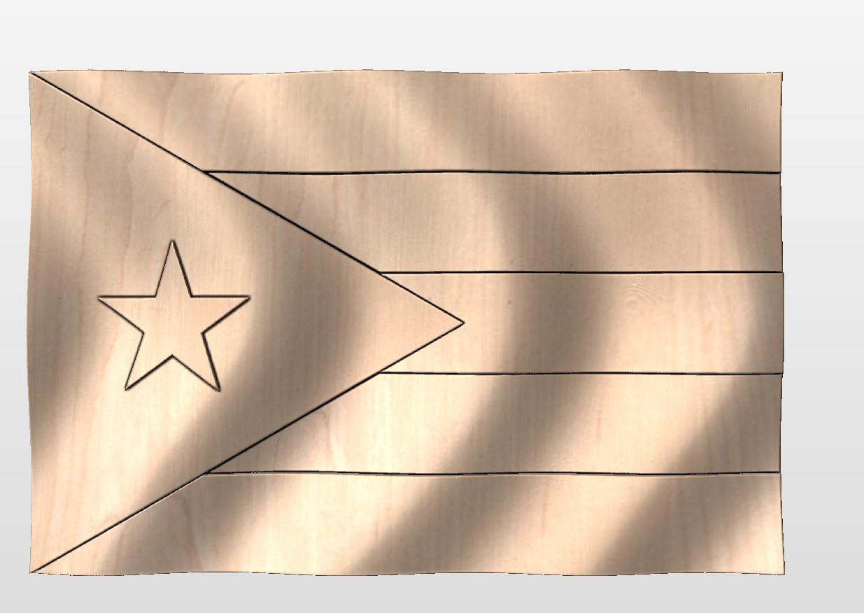 3D Wavy Puerto Rico Flag (pattern 9) CNC Files | Stl | Crv3d | 3D Model ...