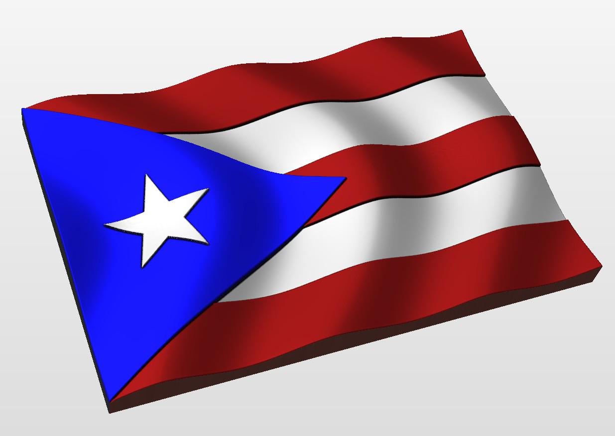 3D Wavy Puerto Rico Flag (pattern 9) CNC Files | Stl | Crv3d | 3D Model ...
