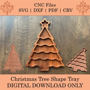Christmas Tree Shape Tray CNC Files | Vectors | Svg | Dxf | Pdf | Crv | Snack Tray | Serving Tray | Valet Tray | Decor Tray