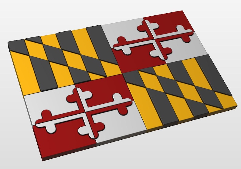 3D Maryland State Flag CNC Files | Stl | 3D Model | Baltimore ...