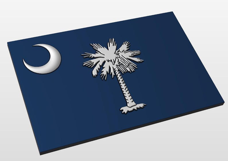 3D South Carolina State Flag CNC Files | Stl | 3D Model | Charleston ...