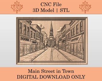Hoofdstraat in de stad 3D-model | SBL | Reliëf | CNC-bestand | Natuurlandschap | Dieren | Wildernis