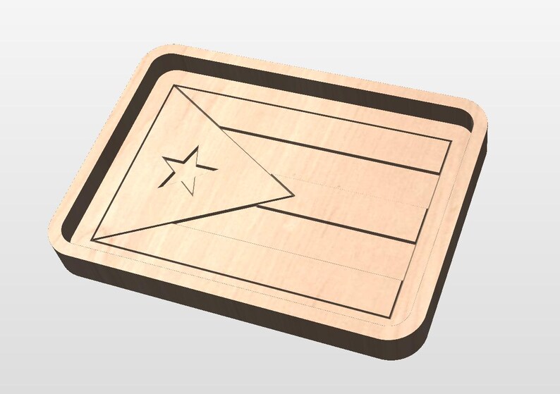 Puerto Rico Cnc Router File Puerto Rico Flag Tray CNC Files | Svg | Dxf | Pdf | Crv | San Juan ...