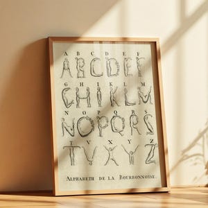 Stampa artistica da parete con alfabeto vintage – Poster per asilo nido, cameretta dei bambini, idea regalo per la casa rustica o per l'aula, educativo, carta di alta qualità
