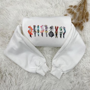 Embroidered Anime Crewneck Sweatshirt, Hashira Demon Killer Corps Design, Anime Character Symbol Shirt, Gifts for Anime Lovers