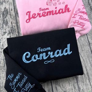 Team Conrad Team Jeremiah besticktes Sweatshirt, Cousins Beach Shirt TSITP, Der Sommer, den ich hübsch wurde, Ostküste Strand Shirt, Sommer T-Shirt
