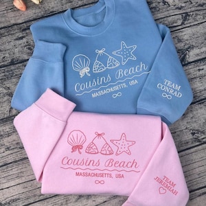 Cousins Beach besticktes Sweatshirt, The Summer I Turned Pretty Shirt, Team Conrad, Team Jeremiah, Team Belly, Summer Vibes, Bookish Merch