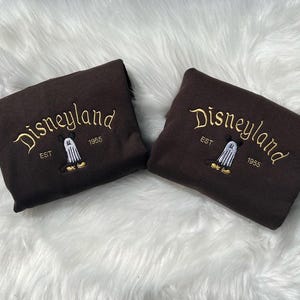 Disneyland Halloween Ghost Embroidered Sweatshirt, Mickey Mouse Ghost Shirt, Spooky Season Crewneck, Fall Disney Halloween Hoodie
