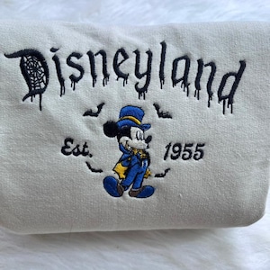 Disneyland Embroidered Sweatshirt, Haunted Mickey Shirt, Disney Trip Halloween Hoodie, Mickey&#39;s Not So Scary, Spooky Fall Disney Crewneck