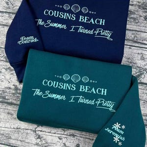 Cousins Beach besticktes Sweatshirt, Der Sommer, in dem ich ein hübsches Shirt Hoodie wurde, Team Conrad, Team Jeremiah, Team Belly, TSITP Trending Movie