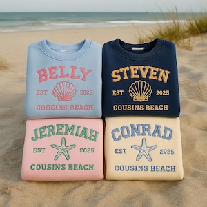 Cousins Beach Embroidered Sweatshirt, The Summer I Turned Pretty Inspired, TSITP Y2K Shirt, East Coast Summer Vibes Crewneck Sweater Hoodie