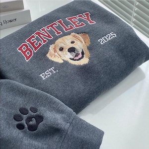 Besticktes Hundesweatshirt, Bestickter Hunde Hoodie, Hunde Katzen Designs, Personalisierter Haustier Name, Geschenk für Katzenliebhaber