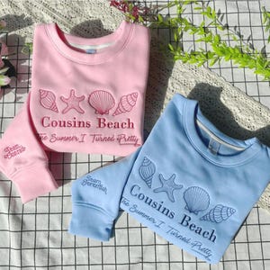 Felpa girocollo ricamata Cousins Beach, maglietta "The Summer I Turned Pretty", regalo per amanti dei libri, Team Conrad, Team Jeremiah, TSITP Merch