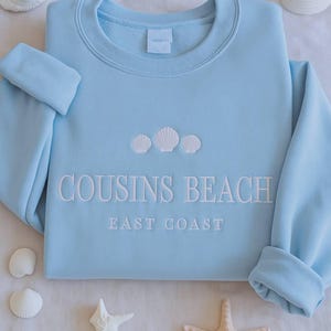 Cousins Beach Embroidered Sweatshirt, East Coast Shirt Hoodie, Aesthetic Summer, Coastal Vacation, The Summer I Turned Pretty Merch Tee