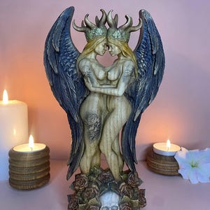 Lilith statue Lilith altar Divine feminine Goddess statue Lesbian anniversary gift Lust goddess  Demon statue Two women art Female demon