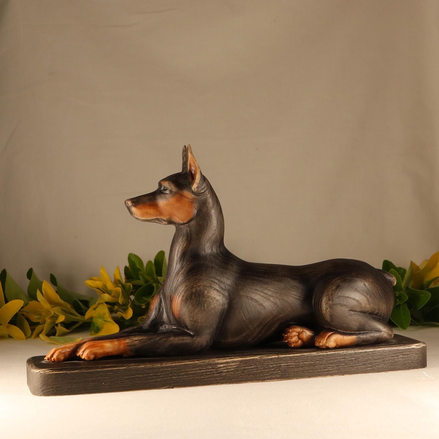 Buste Dobermann Non Coupé – Sculpture Miniature En Résine Bronze – Art Dog (FR)