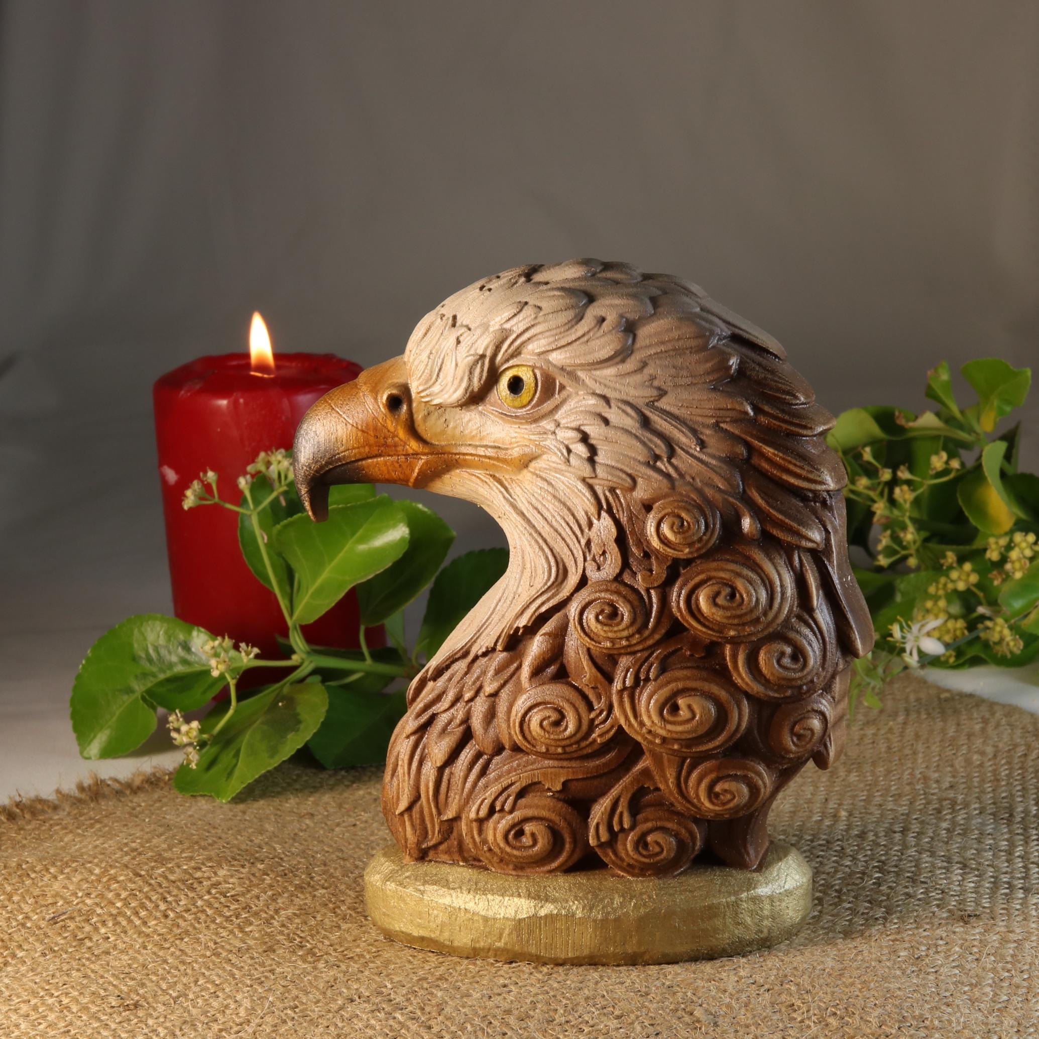 Eagle Bust: Maori Head Wood Bird Statue, Home Decor - Etsy