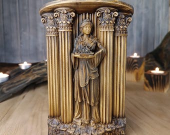 Hestia Wooden Statue, Greek Goddess,Vesta Altar Pagan Idol, Ancient Greece Shrine Decor, Housewarming