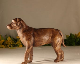 Labrador Dog Statue:Wooden Dogs Figurine