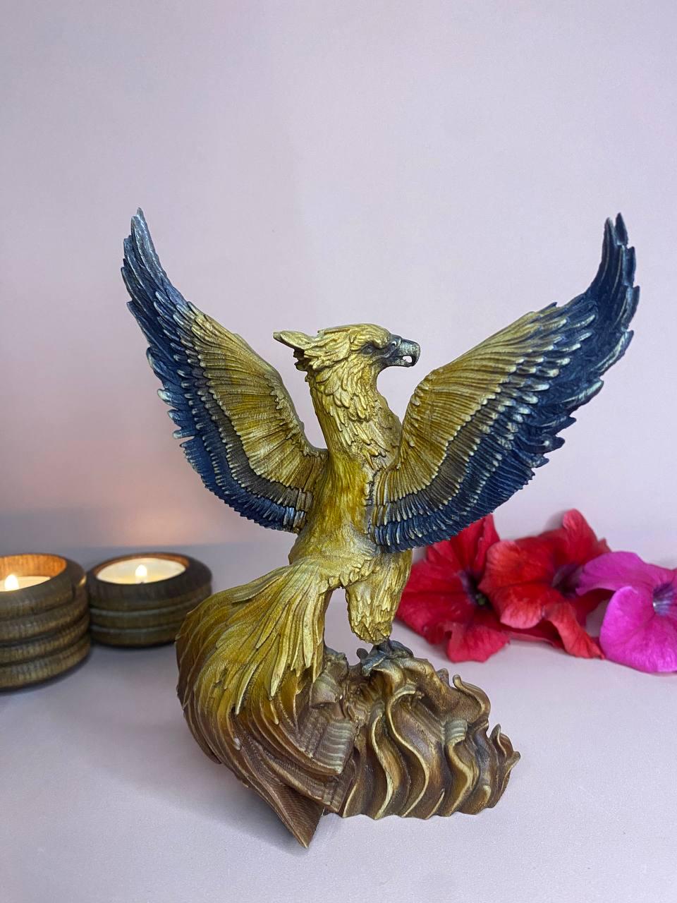 フェニックス像：ギリシャ神話の木彫り神話の鳥の装飾 - Etsy 日本