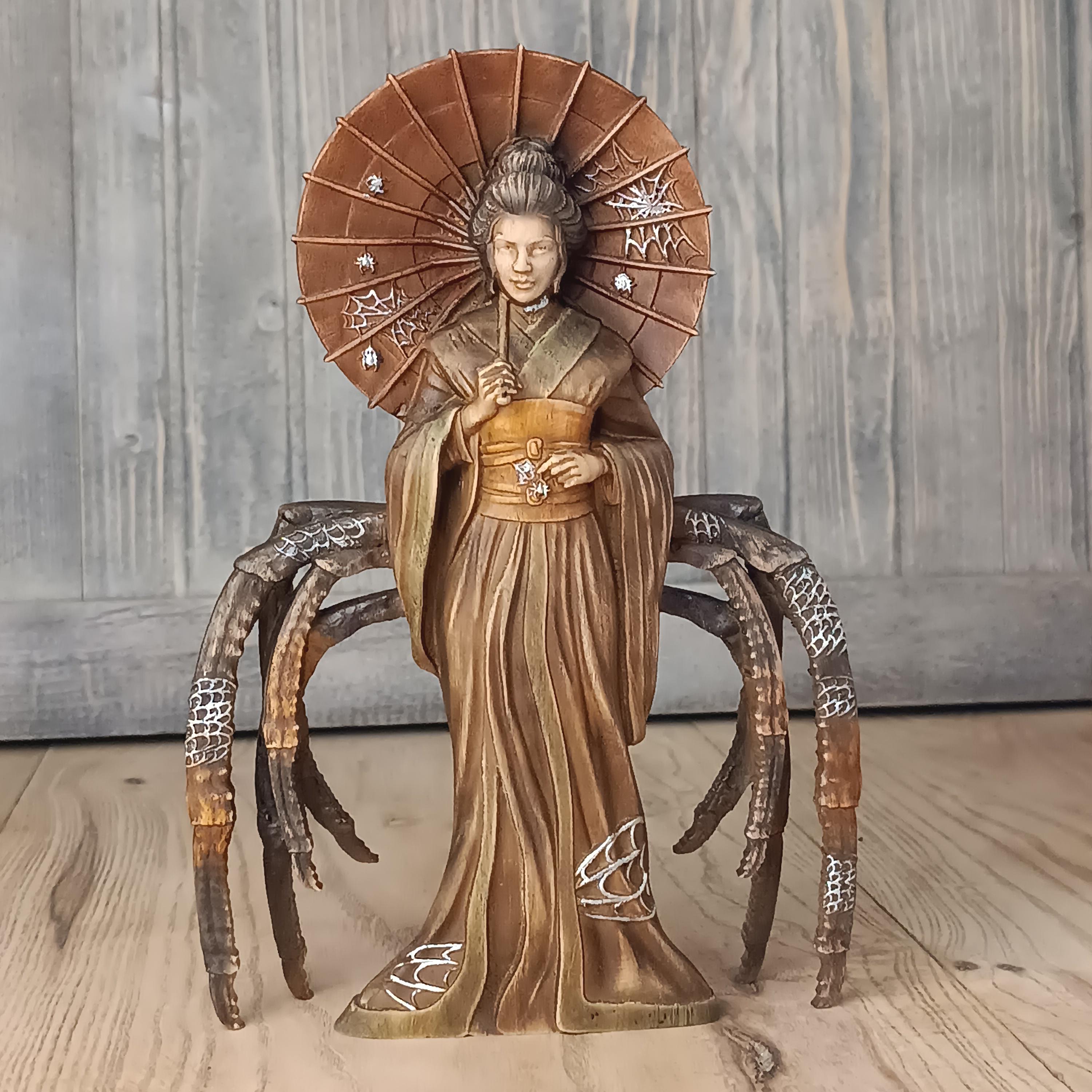 女郎蜘蛛の木彫り：日本の蜘蛛女妖怪像 - Etsy 日本