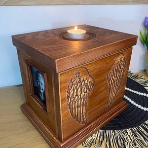 Large urn Wooden urn box Modern urn Cremation urn Urn for human ashes Urn for ashes Funeral urn Urns Handmade urn Wooden urn Burial urn