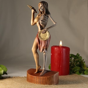 Hel Statue - Norse Goddess of the Underworld Carved Wooden