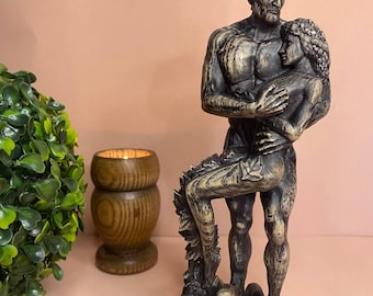 Estatua de Perséfone y Hades: Decoración de altar de madera de la mitología griega