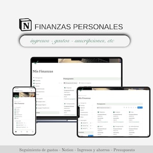 Plantilla de Finanzas Personales en Notion: Gestión de cuentas, plan financiero, ahorro inteligente, control de presupuesto