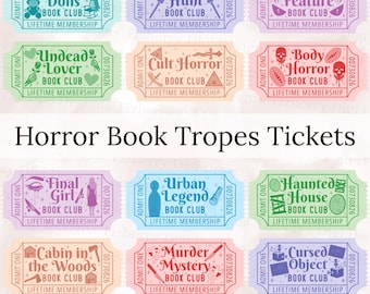 Paquete SVG de 12 tropos de libros de terror, lectura, citas de libros, libros retro, flores, descarga digital