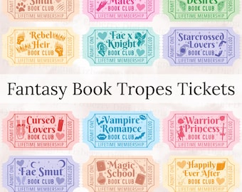 Paquete SVG de 16 tropos de libros de fantasía, libro picante PNG, lectura SVG, citas de libros SVG, libro retro SVG, libro floral SVG, descarga digital