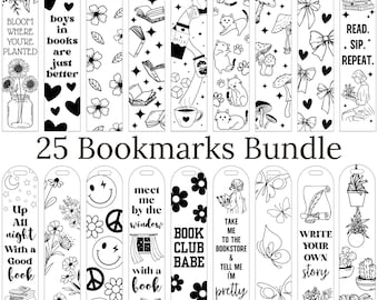 Book Quotes Bookmark SVG Bundle: Retro Floral Designs (Digital Download)