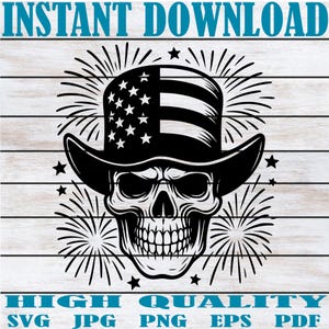 USA Flag Skull Svg | American Flag Skull Clipart | Patriotic Skull | Fourth of July Sublimation | 4yh Of July Svg | Fourth of July Png Jpg