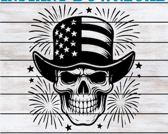 USA Flag Skull SVG | Patriotic 4th of July Clipart | Fourth Of July Svg | US Skull Flag svg | Patriotic Design Svg | 4th Of July Svg
