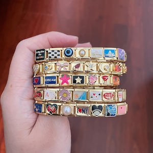 Italian Charm Bracelet, Gold Italian Charm Bracelet, Custom Italy Bracelet, Charms For Bracelet, Mothers Day Gift, Mom Jewelry, Mom Gift