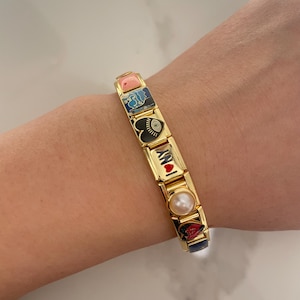Italian Charm Bracelet, Gold Italian Charm Bracelet, Custom Italy Bracelet, Charms For Bracelet, Mothers Day Gift, Mom Jewelry, Mom Gift