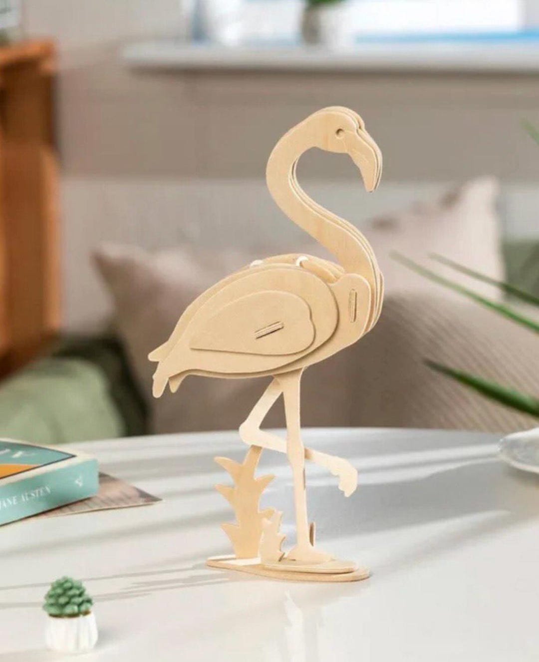 Wooden 3D Flamingo Puzzle Toy for Kids | Educational Eco-friendly ...