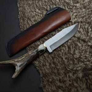Legends of the Fall Replica Knife: Stainless Steel Blade, Antler Handle, Leather Sheath image 18