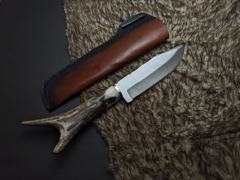 Legends of the Fall Replica Knife: Stainless Steel Blade, Antler Handle, Leather Sheath image 18