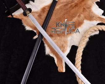 Hand-Forged D2 Steel Katana: Original Fantasy Sword Display