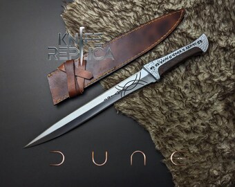 DUNE Crysknife Replica – Legendäres Fremen Filmmesser, inspiriert von einer Dune-Klinge aus D2-Stahl