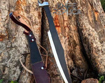 Handcrafted Spartan Sword: King Leonidas Replica with Leather Sheath