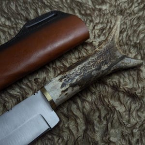Legends of the Fall Replica Knife: Stainless Steel Blade, Antler Handle, Leather Sheath image 19