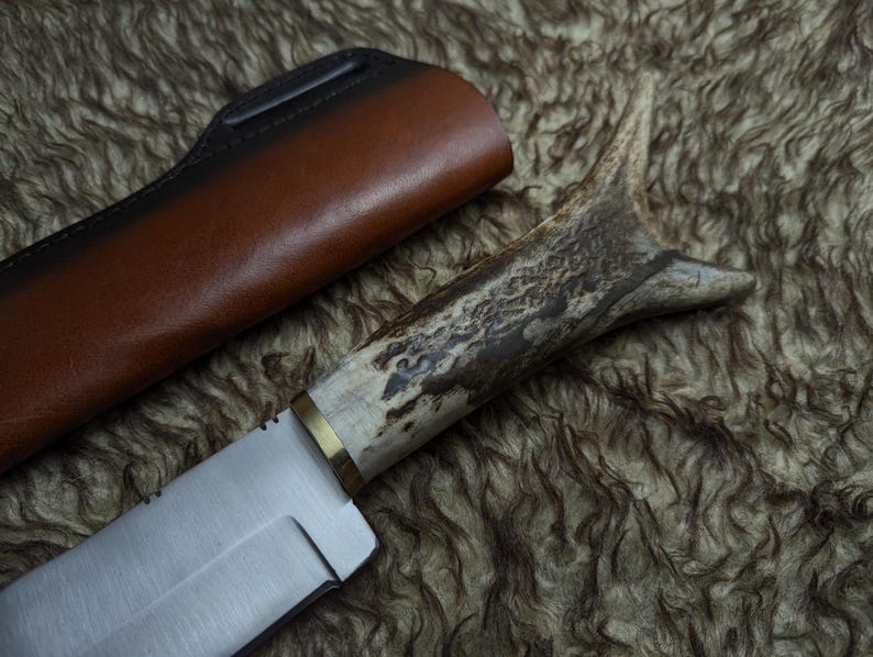 Legends of the Fall Replica Knife: Stainless Steel Blade, Antler Handle, Leather Sheath image 19