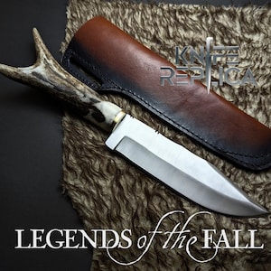 Legends of the Fall Replica Knife: Stainless Steel Blade, Antler Handle, Leather Sheath image 9