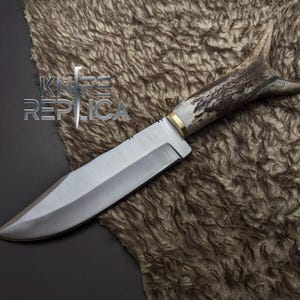 Legends of the Fall Replica Knife: Stainless Steel Blade, Antler Handle, Leather Sheath image 2