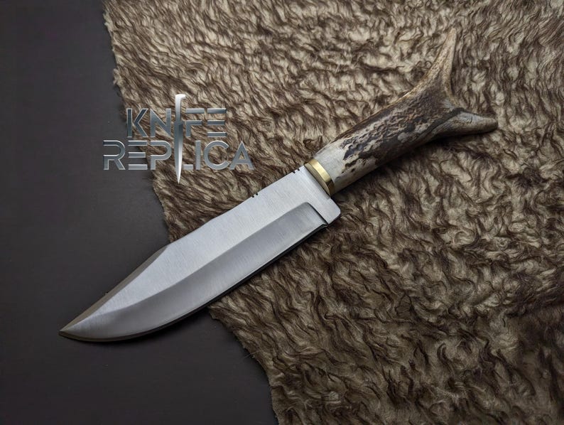 Legends of the Fall Replica Knife: Stainless Steel Blade, Antler Handle, Leather Sheath image 2