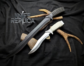 Dune 2 Knives: Feyd Rautha Movie Replica Handmade Knives | Carbon Steel Blade with Leather Wrapped Handle | Gift for Men | Birthday Gift