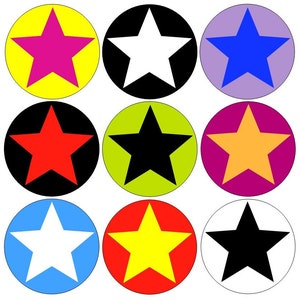 Stars pinback buttons set