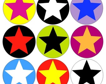 Stars pinback buttons set